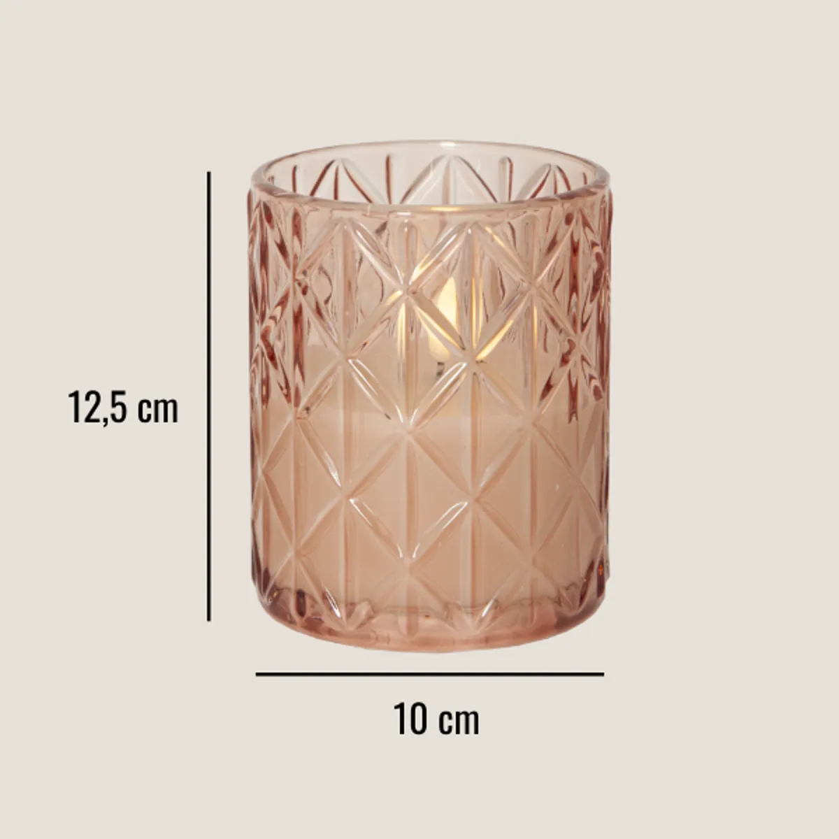 Baterijska sveča Glow, roza