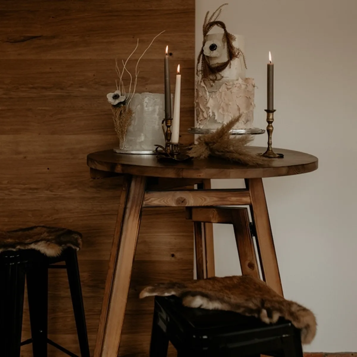 Miza barska Wood 80, rjava